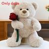 Bear Doll Teddy Plush Toy With Roses Decorate For Birthday Presents And Collect
