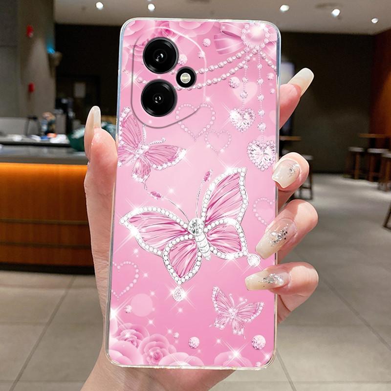 For Honor 400 5G Global Case DNY-NX9 Clear Soft TPU Silicone Butterfly Flower Cover For Huawei Honor400 Pro 5G Phone Shell Funda