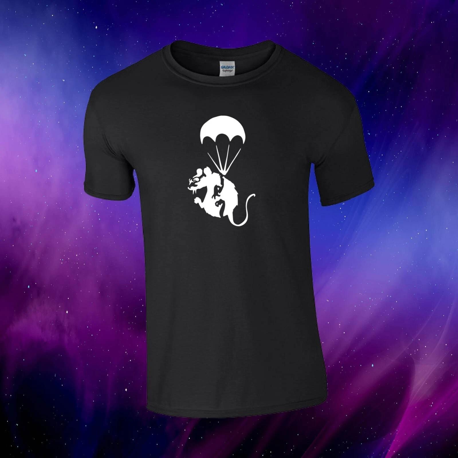 Banksy Parachuting Rat Inspired Graffiti Artist Unisex Kids/Adults Top T-shirt S