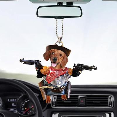 Enfeite de cachorro pendurado, pingente fofo de desenho animado engraçado, chaveiro, pingente de animal, espelho retrovisor de carro, acessórios para mochila