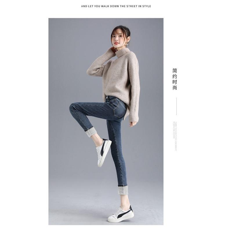 Skinny and Thick Jeans Women's Hip Lift Stretch Pants High Waist