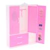 1/12 1/6 Dollhouse Miniature Pink Plastic Wardrobe,Wardrobe with 2pcs Hangers Playset Doll Accessories Fashion Toys Birthday Christmas Gift