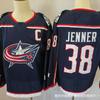 Custom Ice Hockey Jersey Blue Jacket Team 86 8 38 Embroidered Adult Mens Performance Sportswear Practice Game