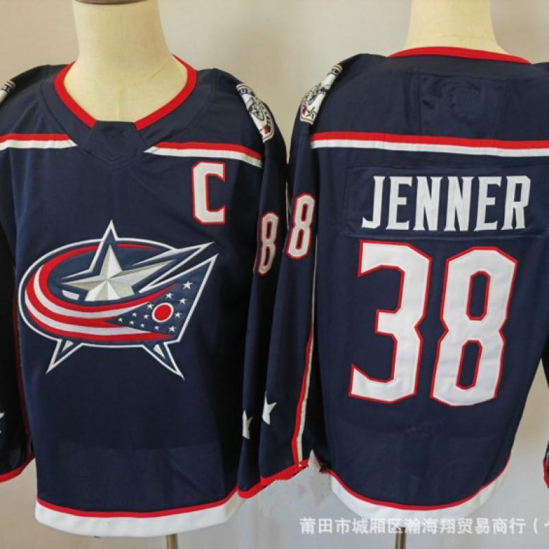 Custom Ice Hockey Jersey Blue Jacket Team 86 8 38 Embroidered Adult Mens Performance Sportswear Practice Game
