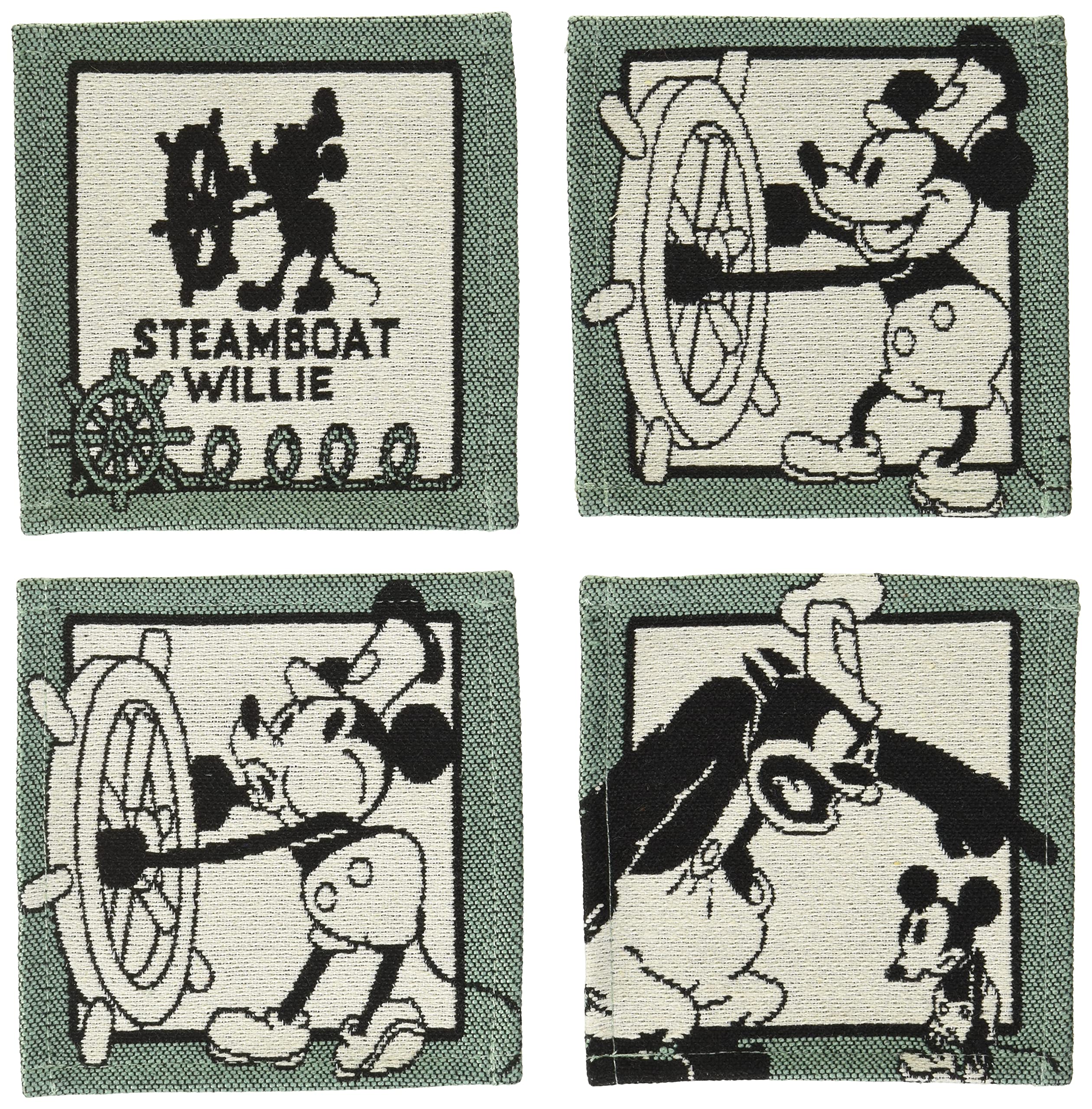 

Marushin Disney Mickey Mouse Steamboat Cinema Set of 4 Coasters, Willie, 10x10cm, Scene, 2335014700,