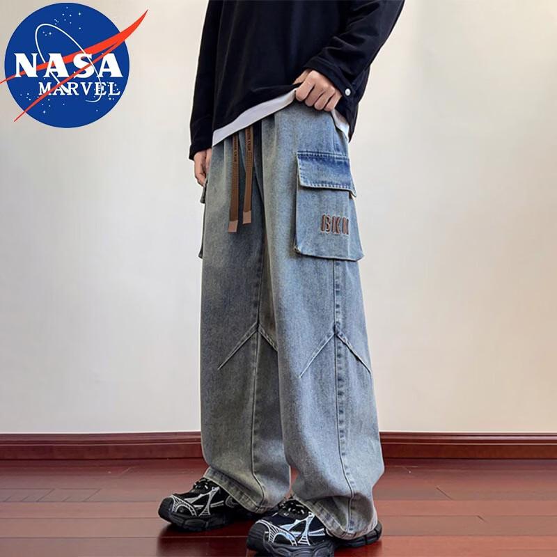 NASA MARVEL Men s Casual Loose-Fit Straight Jeans 5XL
