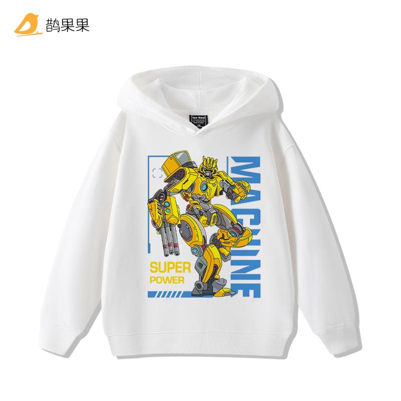 Jungen Super Handsome Transformers Kapuzenpullover mit Print – Kinder-Herbst- und Wintermode, warmer Fleece-Hoodie