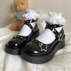 Fashion Women Heels Lolita Shoes Platform Mary Jane Shoes Star Buckle Strap Mary Janes Women Cross-tied Girls Rivet Casual Shoes Kawaii