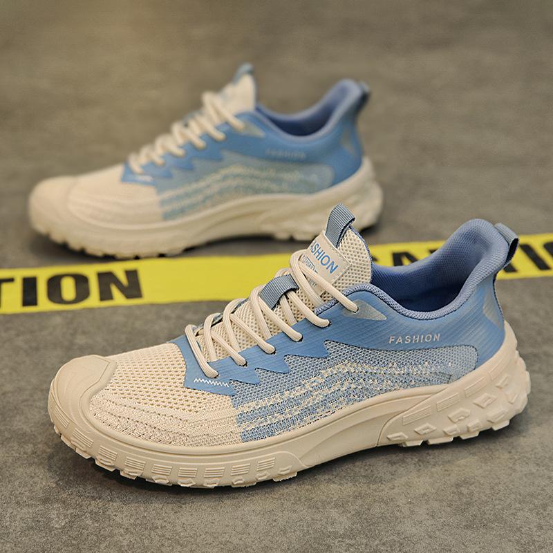 

Men s shoes 2025 summer new versatile casual sports non-slip heightening youth lightweight breathable fly-woven mesh shoes 44
