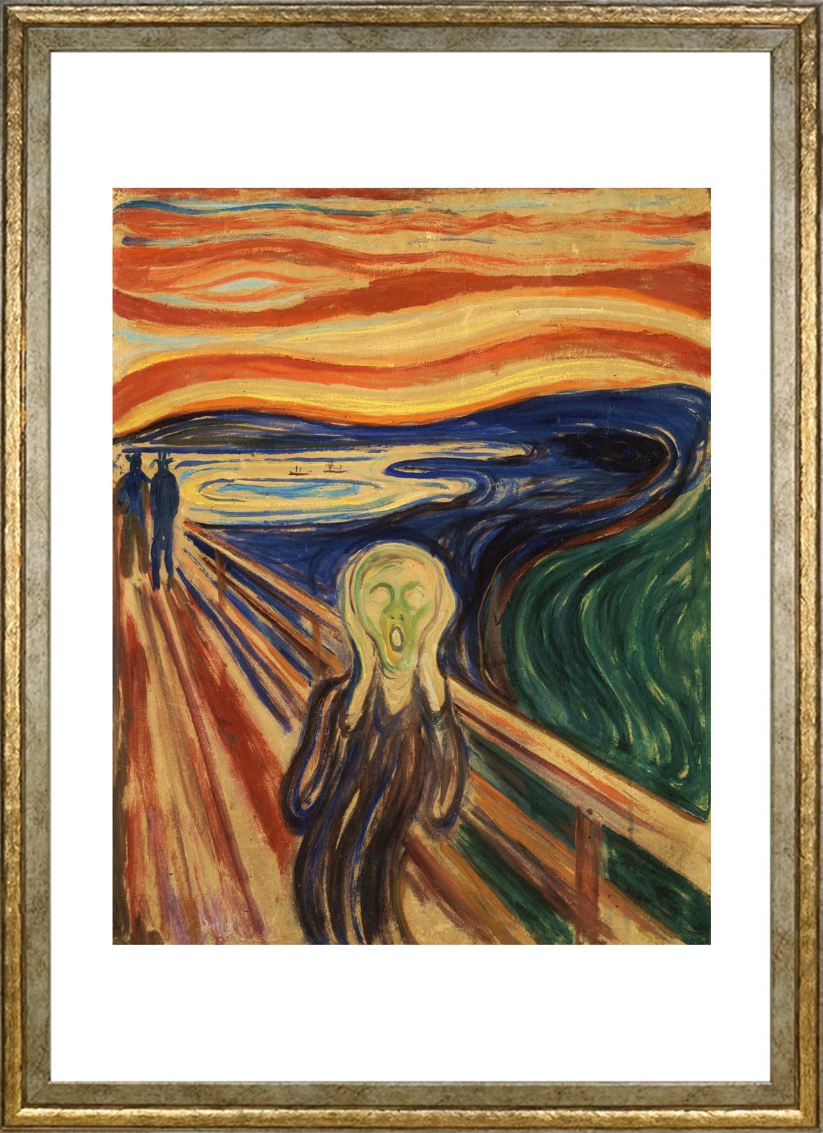 

Munch (The Scream) Poster, A3 Size, Interior Wallpaper, Painting, Art Poster, Gold Frame