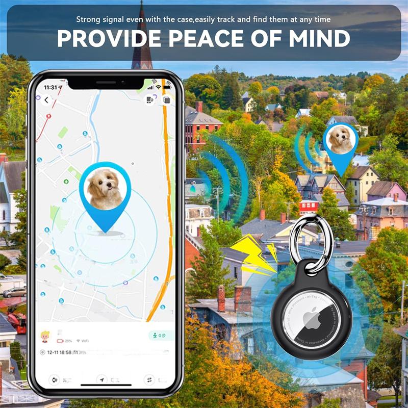Portachiavi Impermeabile per Airtag con Apple Airtags, Porta Air Tag Antigraffio e Antiurto