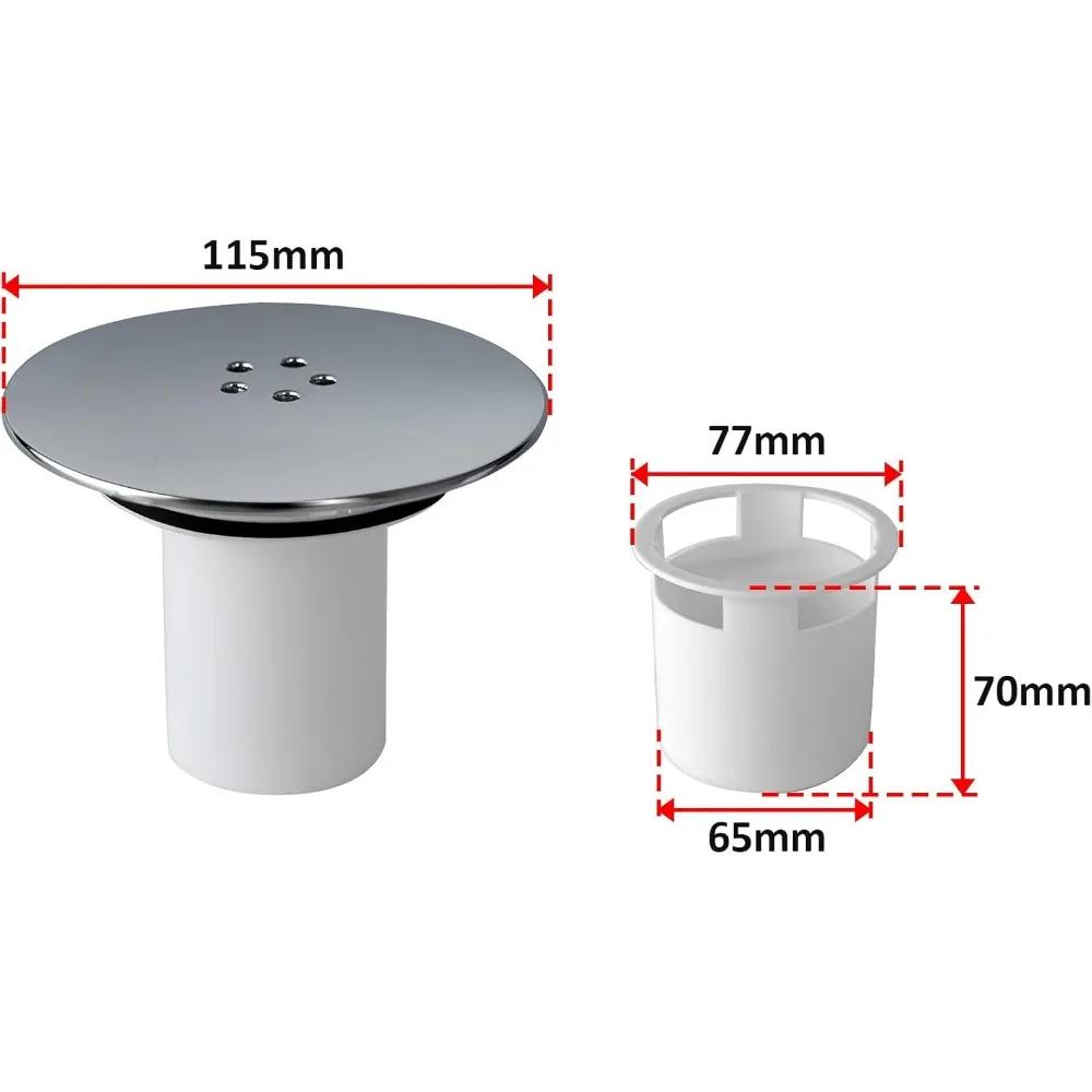 Copertura Cromata Sostitutiva per Scarico Doccia - Trappola Staccabile 90mm/115mm