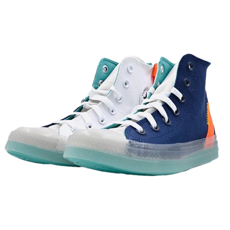 Converse Chuck Taylor All Star Seasonal Comfortable Versatile Daily Fashion High-Top Canvas Shoes Unisex White, Blue, and Orange