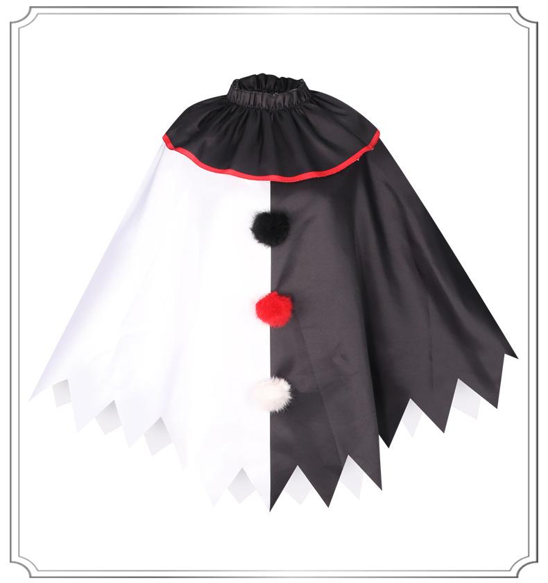 Scary Clown Costume Halloween Costume Black And White Cape Masquerade Party Adult Cosplay Costume Halloween Party Woman Man