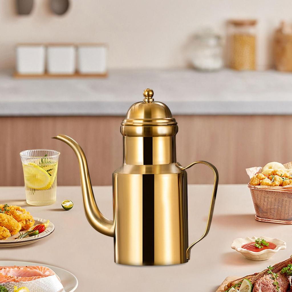 Auslaufsichere Edelstahl-Ölspenderflasche, Behälter mit Griff für die Küche.