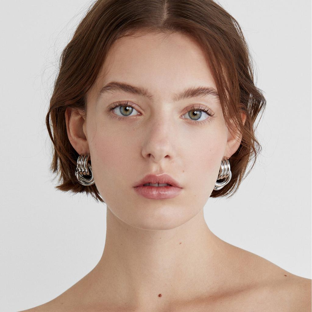 Youthway Threaded Gold  Patchwork Minimalist Stainless Steel  Earring Women Color Charm Trendy Fashion Temperament Jewelry