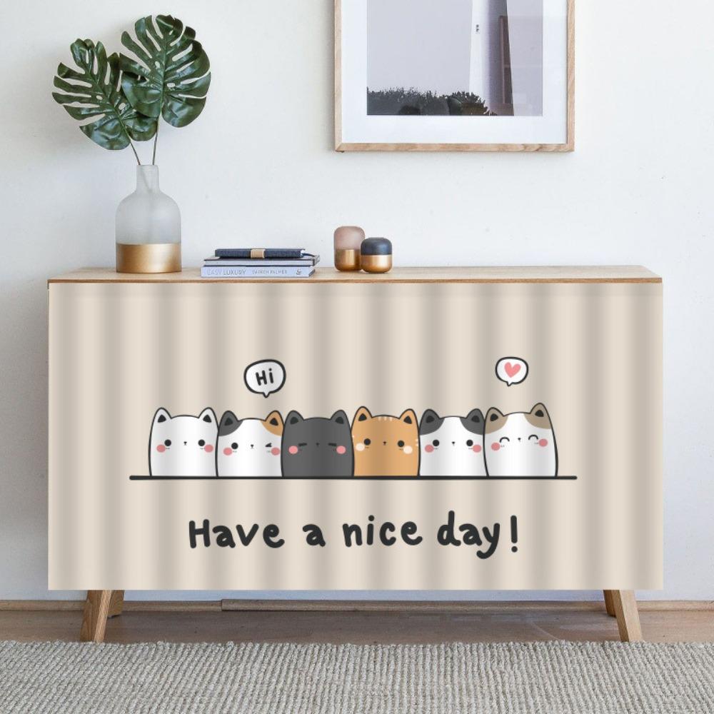 Dustproof Kitchen Curtains Cartoon Wardrobe Home Dust Cover Cabinet Curtain Home Decoration