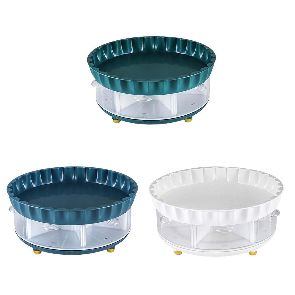 Rotation Spice Rack Holder Cosmetic Space Saving Removable Non Skid Drinks Seasoning Storage Tray