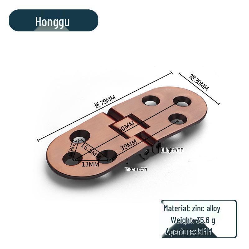 Zinc Alloy 180° Invisible Folding Table Hinge for Flip-Top Dining Tables
