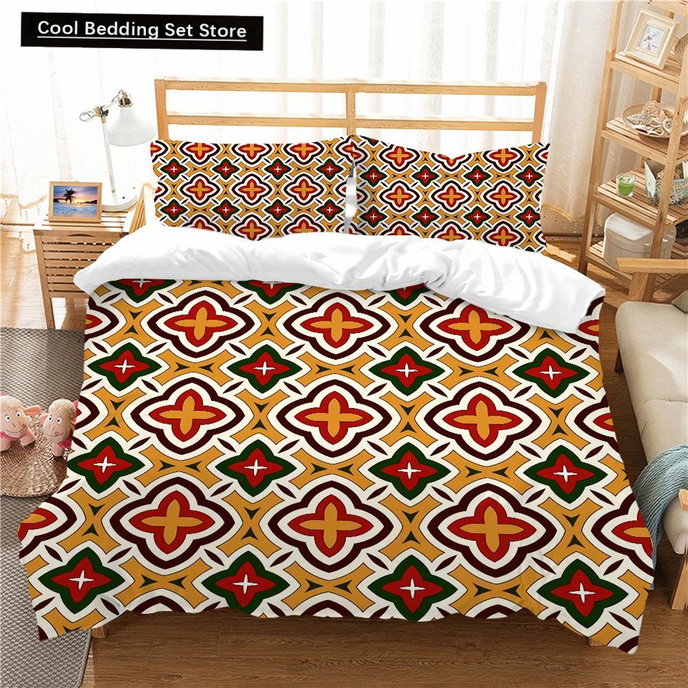 Bohemian Floral King Queen Duvet Cover Boho Mandala Cashew Flowers Bedding Set Exotic Tribe Style 2/3pcs Polyester Quilt Cover