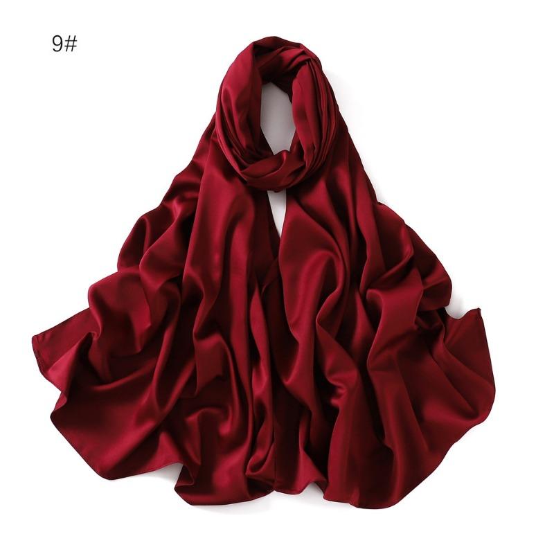 Summer New Carf Matte Satin Monochrome Long Scarf, Satin Imitation Silk Solid Color Long Silk Scarf Headscarf
