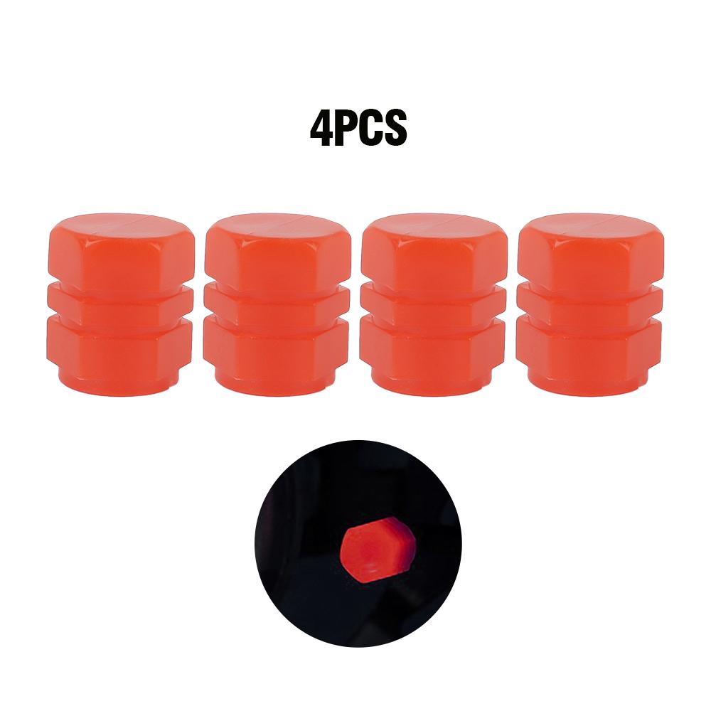 Car Pink Red Luminous Tire Valve Cap Motorcycle Bike Wheel Hub Glowing Valve Cover Tire Decoration Auto Styling Tyre Accessories Stem Caps1