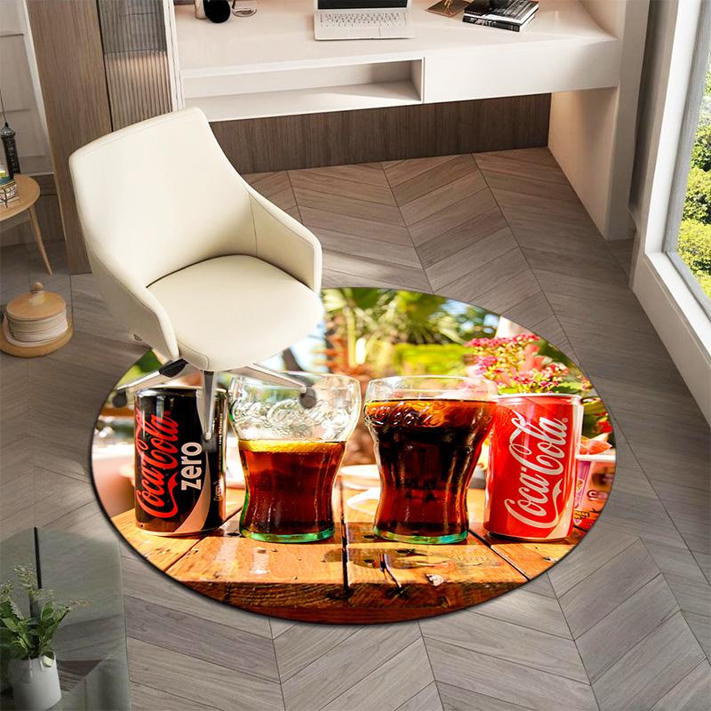 Christmas Gift Halloween Theme Bear Truck Coca Cola Round Carpet Soft Home Decoration Corridor Table and Chair Anti Slip Outdoor Floor Mat Carpet H14