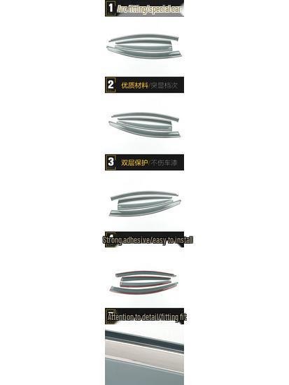Rain Guards Trim for 2005-2016 Buick Regal: 3D Stainless Steel Weather Deflector Strips