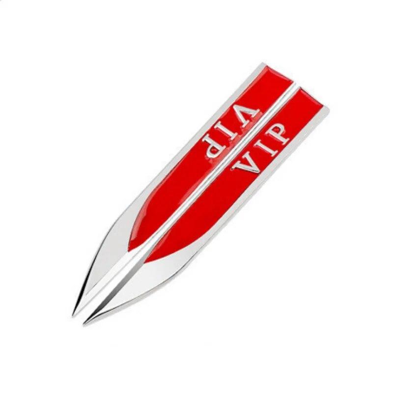 

1 пара VIP-эмблемы автомобиля, наклейки на боковое крыло автомобиля, наклейки красный