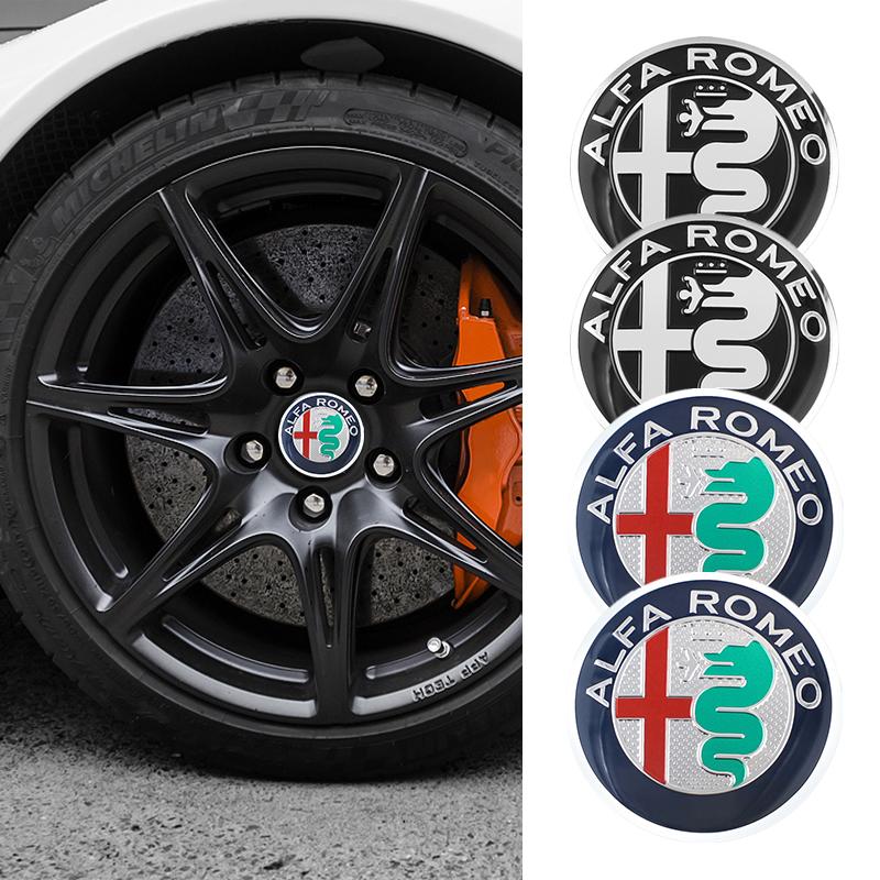 For Alfa Romeo Car Wheel Hub Center Cap Metal Emblem Stickers For Alfa Romeo Giulietta GT 159 147 156 Mito Brera Giulia F1 Stelv
