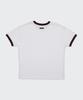 Meoleseu Contrast Ringer Crop T-Shirt_Off White/Brown