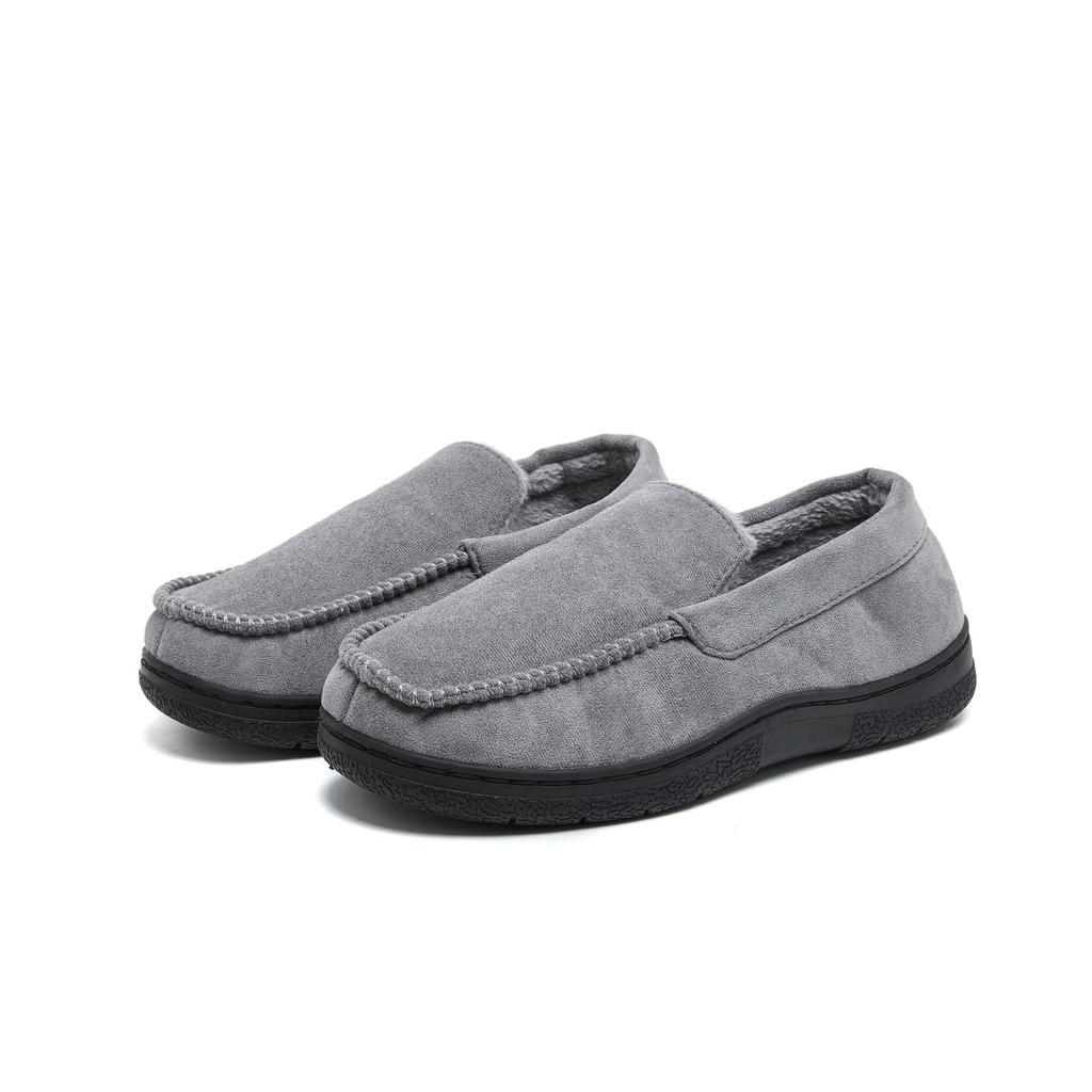 Men's Slippers Fluffy Warm Casual Home Slippers Closed Back Bedroom Slippers Non-Slip Home Shoes for Indoor Outdoor