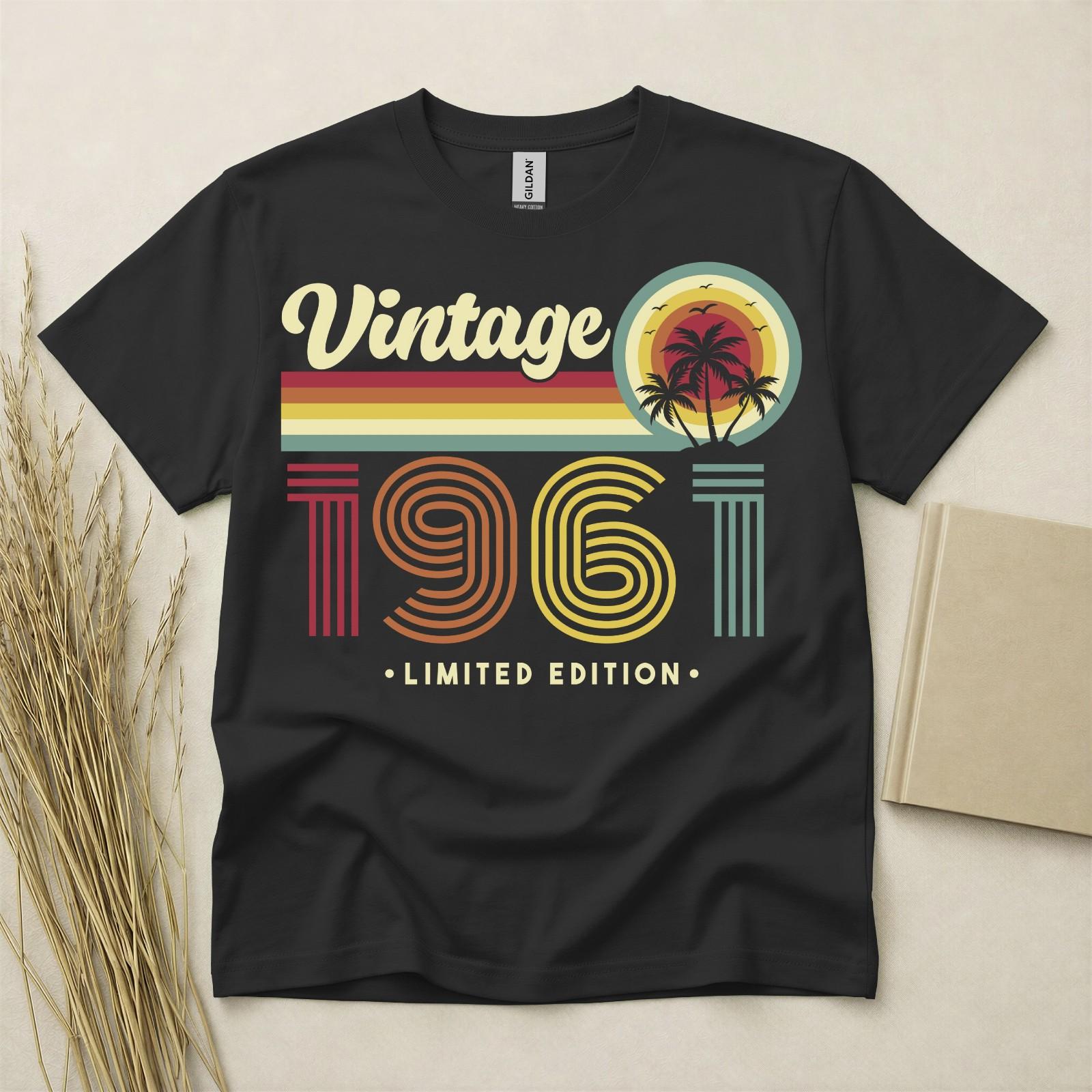 65th Birthday TShirt Born In 1961 65 Years Old Gifts Vintage 1961 Palm Tree Tree S