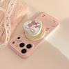 Cute Pink Bear Heart-Shaped Magnetic Stand and Bear Phone Case for iPhone 16, iPhone 17, and iPhone 17 Pro Max