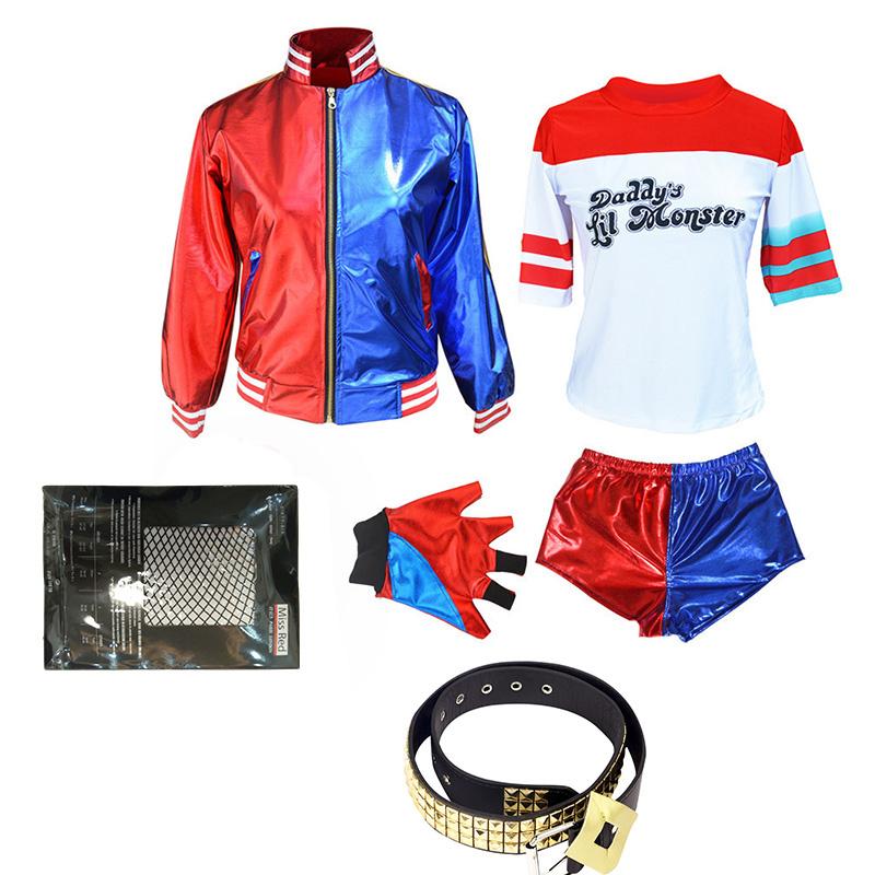 Squad Suicide Quinn Cosplay Coat Jacket Shirt Costume Party Girl Props