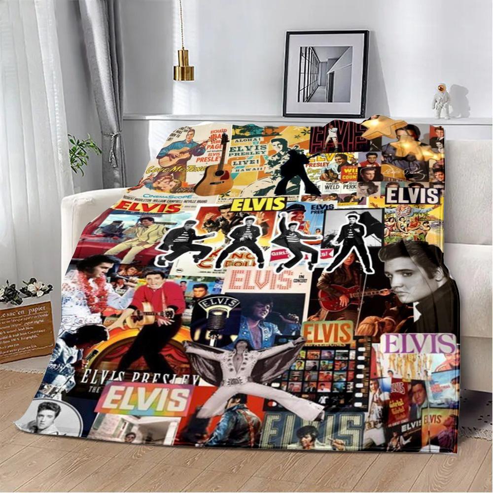 

Printed Blanket Picnic Blankets The King E-Elvis Presley Warm Blanket Soft and Comfortable Blanket Home Travel Birthday Gift 30x40in