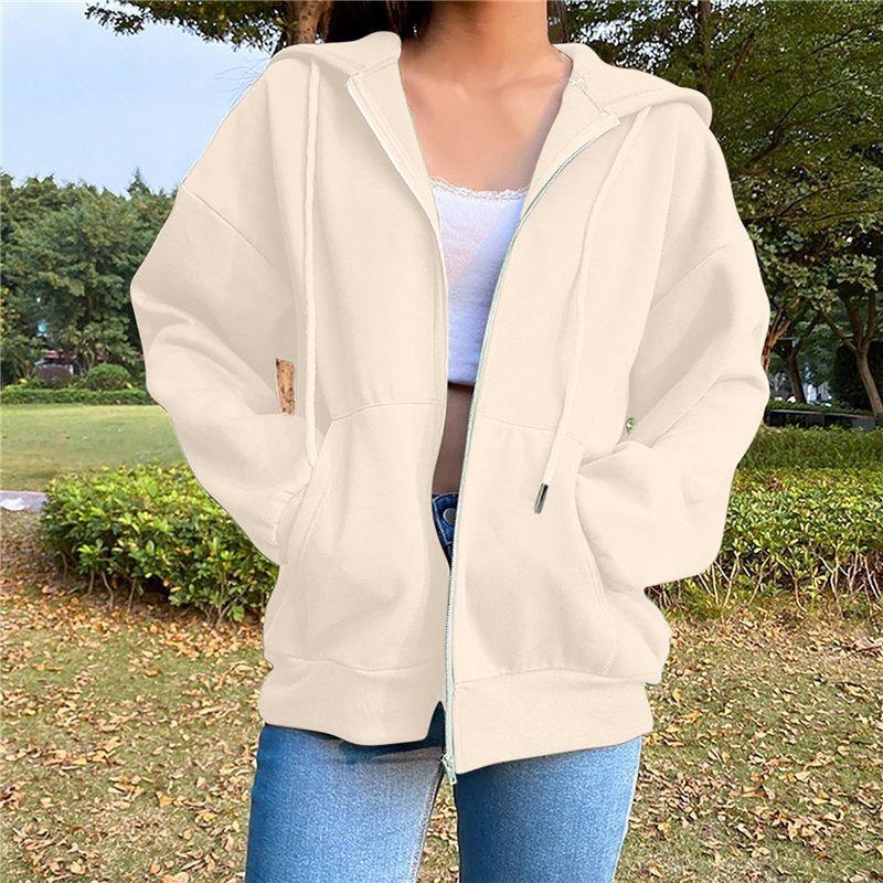 Cardigan Coat Women's Hooded Loose Zipper Sweater Women's Elegant Knitted Jacket Coat Tops