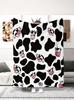 Black Cow Print Throw Blanket, Cow Sofa Blanket, Cozy Skin-Friendly Blanket, Gift for Cow Lovers