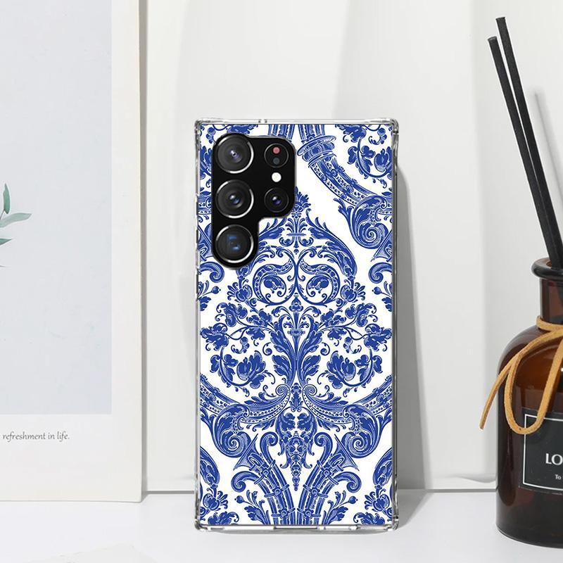 Blue And White Porcelain Phone Case For Samsung Galaxy S26 S25 Edge S24 FE S23 S22 Ultra S21 Plus S20 + Art Fundas Back Cover Ga