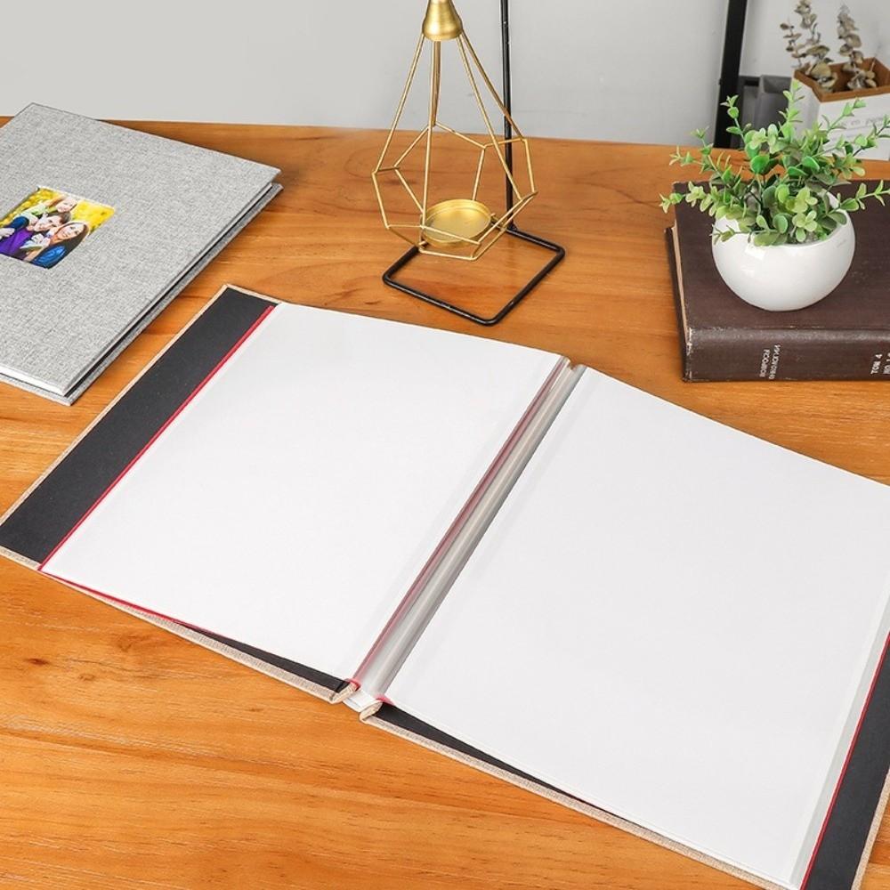 20 Sheets Self Adhesive Photo Album Linen Cover Memory Book DIY Photo Book Family Photos