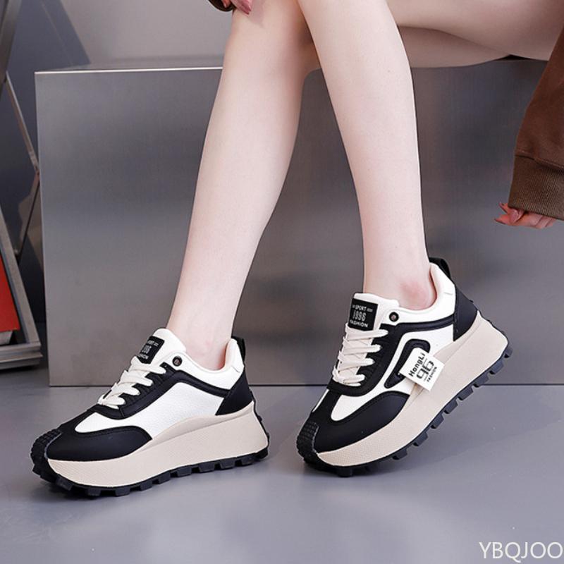 Zapatos de Mujer de Moda de Lujo Ligero Primavera Nuevo Casual Antideslizante Suela Gruesa Deportivo Casual Vulcanizado Zapato Único Plataforma Mujer Zapatillas