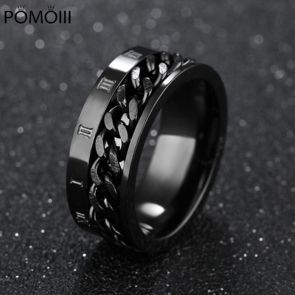 Anello Rotante Antistress da Dito Catena in Acciaio Inossidabile Uomo Classico Roma Senso di Potere Digitale Regalo