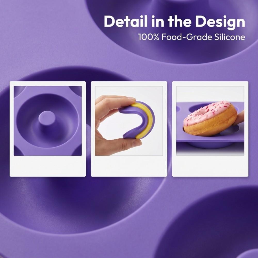 Non-Stick Surface Silicone Donut Pan Food-Grade Silicone Ring Cake Mold Baking Tray  Oven Baking