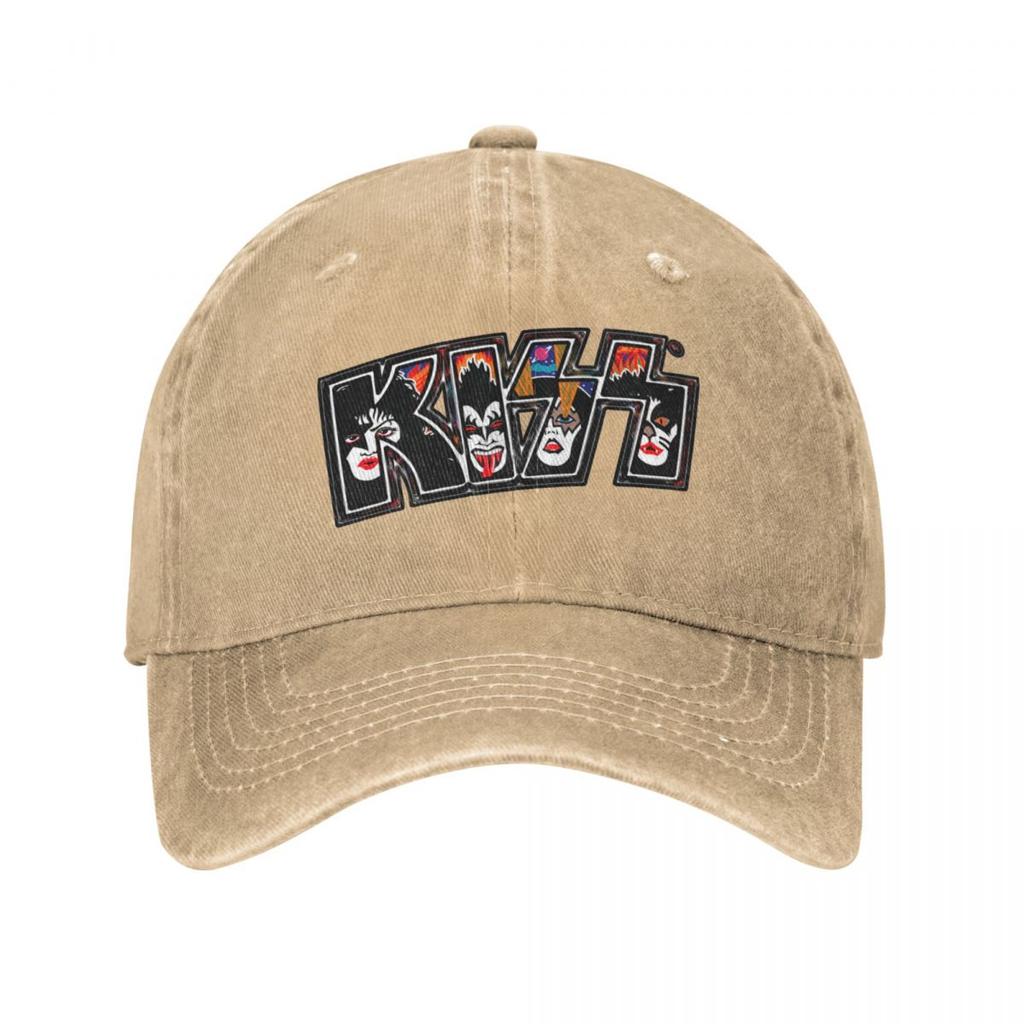 KISS Rock Musik Band Baseball Caps Retro Distressed Denim Washed Rock and Roll über Kopfbedeckung Unisex Outdoor Travel Caps Hut
