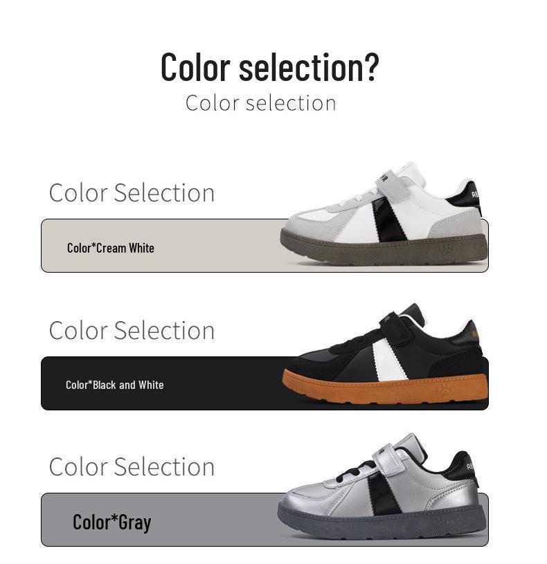 Boys' and Girls' 2026 Casual Wide Toe Leather Sneakers for Spring & Autumn