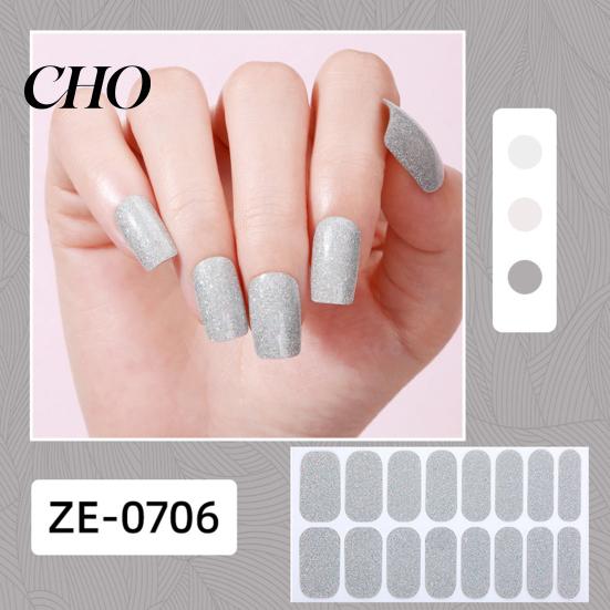 Nail Art Decal Glitter Polish Strips with File Easy Apply Remove Self Adhesive Women Strip Full Sticker Home Manicure DIY Decoration Wrap