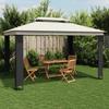 VidaXL Double-roof Gazebo Cream 3.94x2.96 M Steel, Garden Gazebo, Patio Gazebo, Pavilion, Gazebo 368446