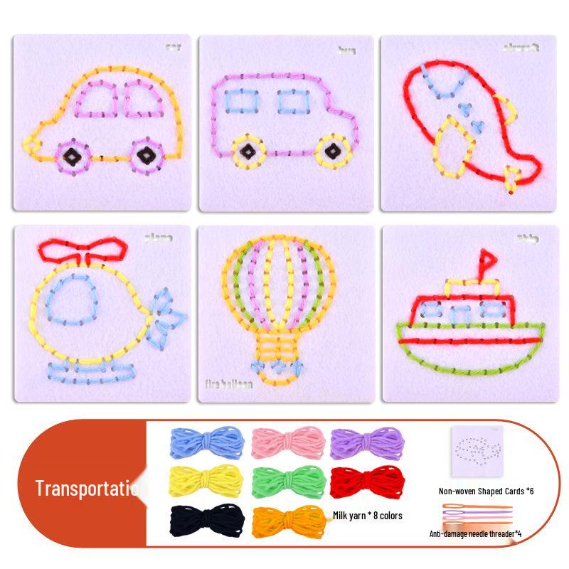 Montessori DIY Threading Toy Kit: Kindergarten Non-Woven Fabric Sewing Set