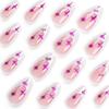 French White Edge Stiletto Press-on Nails with Purple Starry Design