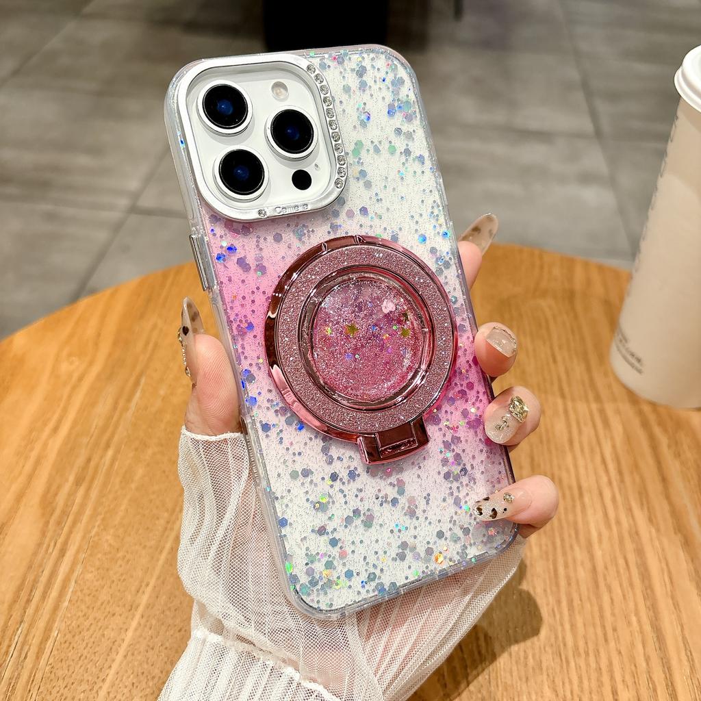 Kreativer High-End Sternenhimmel-Glitzer ist geeignet für iPhone16 Handyhüllen und Apple 15promax Sandständer-Schutzhüllen